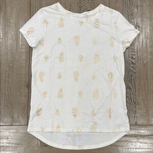 Old Navy White Tee with Gold Accents